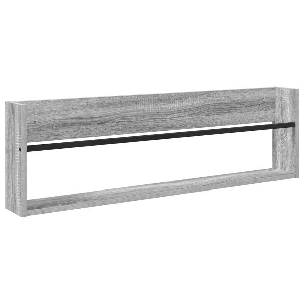 Етажерка за списания с рафт 2 pcs Сив Сонома 100 x 12 x 30 см