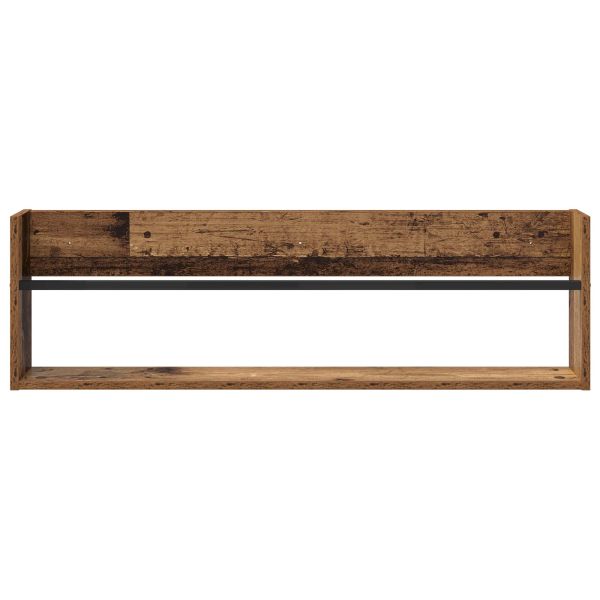 Етажерка за списания с рафт 2 pcs Старо дърво 100 x 12 x 30 см