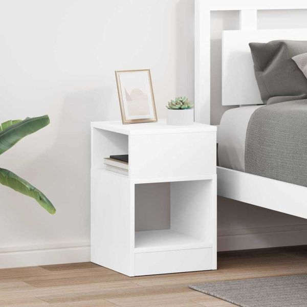 Крайна масичка 2 pcs Бяло 30,5 x 30 x 45 см Инженерно дърво