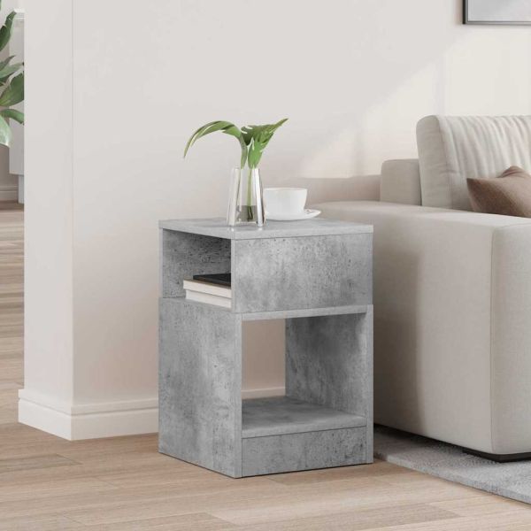 Крайна масичка Циментено сиво 30,5 x 30 x 45 см Инженерно дърво