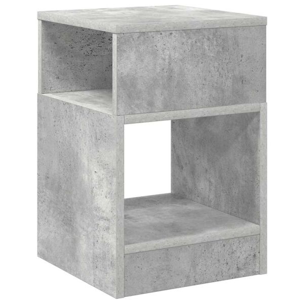Крайна масичка Циментено сиво 30,5 x 30 x 45 см Инженерно дърво