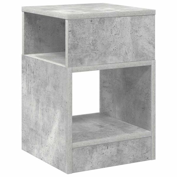 Крайна масичка Циментено сиво 30,5 x 30 x 45 см Инженерно дърво