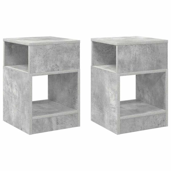 Крайна масичка 2 pcs Циментено сиво 30,5 x 30 x 45 см