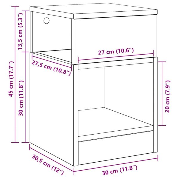 Крайна масичка 2 pcs Старо дърво 30,5 x 30 x 45 см