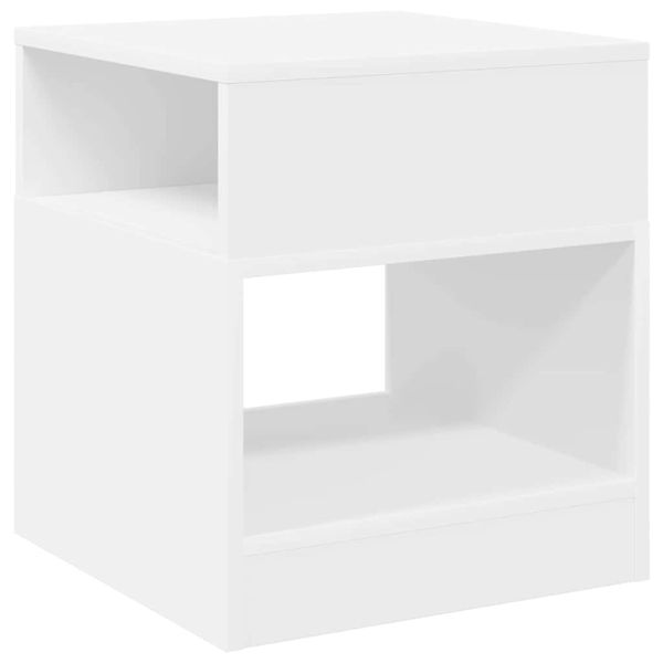 Крайна масичка Бяло 40,5 x 40 x 45 см Инженерно дърво