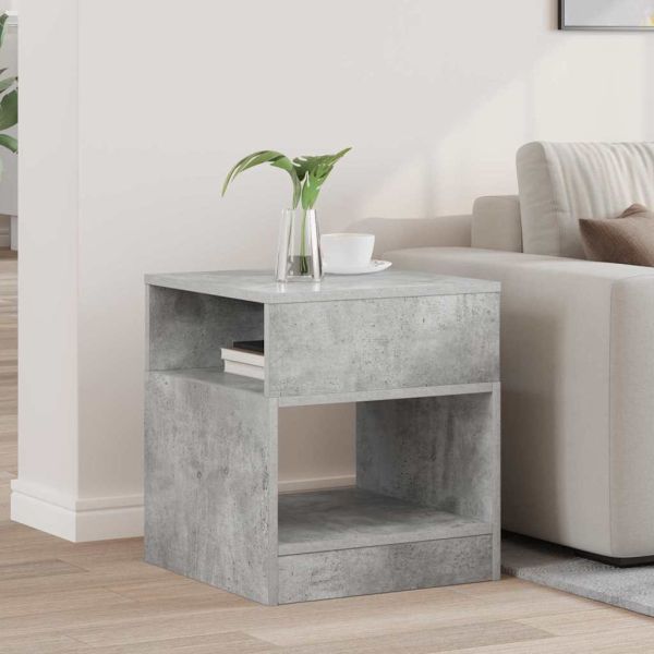 Крайна масичка Циментено сиво 40,5 x 40 x 45 см Инженерно дърво