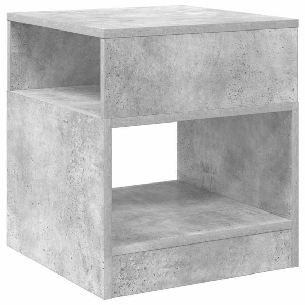 Крайна масичка Циментено сиво 40,5 x 40 x 45 см Инженерно дърво