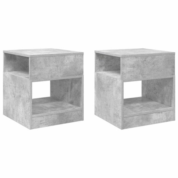 Крайна масичка 2 pcs Циментено сиво 40,5 x 40 x 45 см