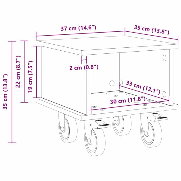 ТВ стойка Циментено сиво 37 x 35 x 35 см Инженерно дърво