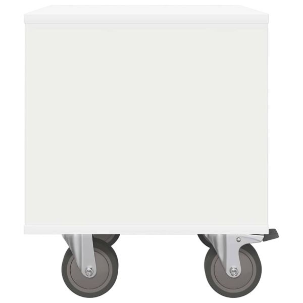 Нощно шкафче Бяло 40,5 x 40 x 48 см Инженерно дърво