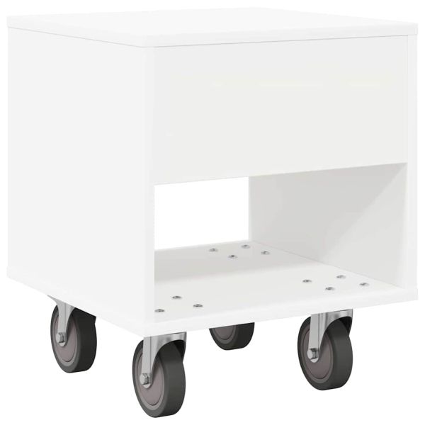 Нощно шкафче Бяло 40,5 x 40 x 48 см Инженерно дърво
