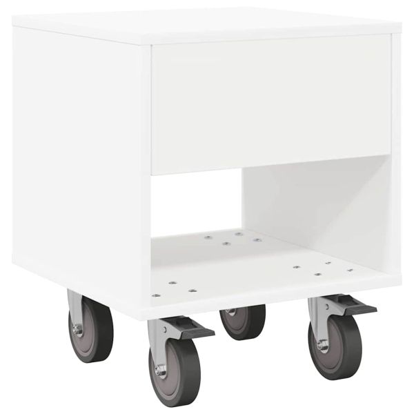 Нощно шкафче 2 pcs Бяло 40,5 x 40 x 48 см Инженерно дърво