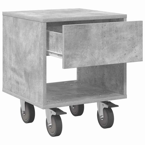 Нощно шкафче Циментено сиво 40,5 x 40 x 48 см Инженерно дърво