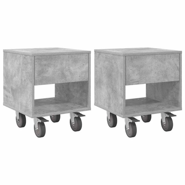 Нощно шкафче 2 pcs Циментено сиво 40,5 x 40 x 48 см