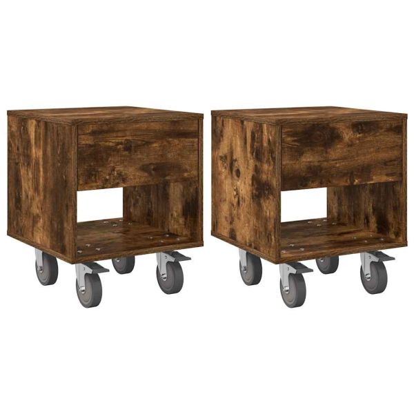 Нощно шкафче 2 pcs Димян дъб 40,5 x 40 x 48 см Инженерно дърво