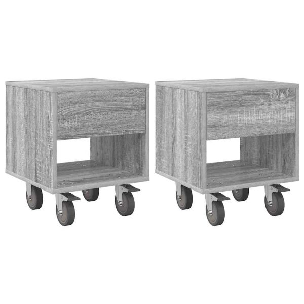 Нощно шкафче 2 pcs Сив Сонома 40,5 x 40 x 48 см Инженерно дърво