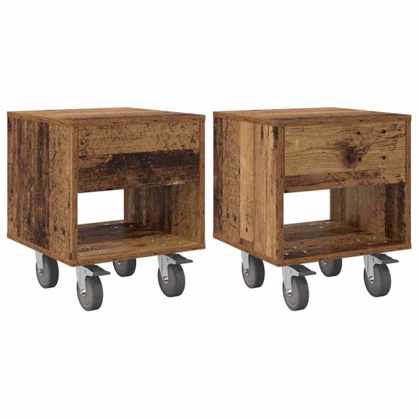 Нощно шкафче 2 pcs Старо дърво 40,5 x 40 x 48 см