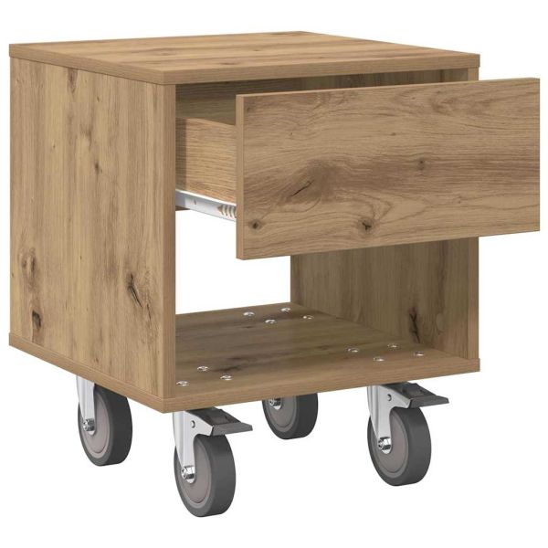 Нощно шкафче 2 pcs Дъб 40,5 x 40 x 48 см Инженерно дърво