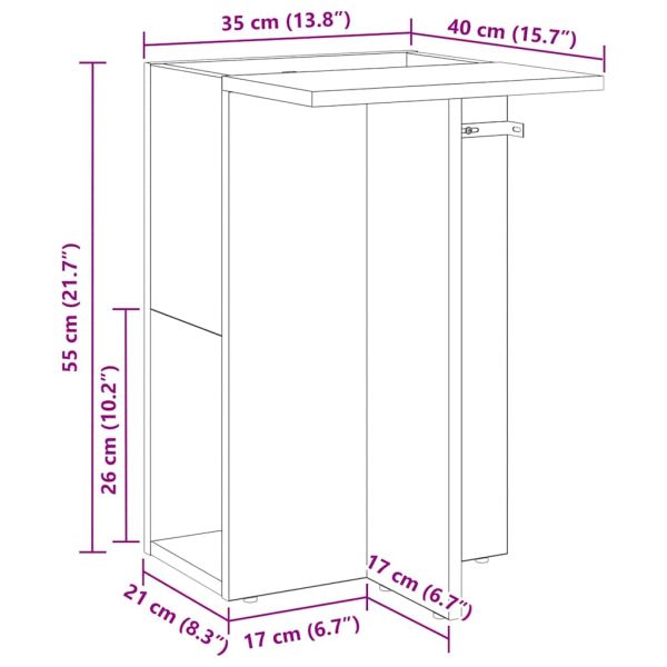 Крайна масичка Черния дъб 35 x 40 x 55 см Инженерно дърво