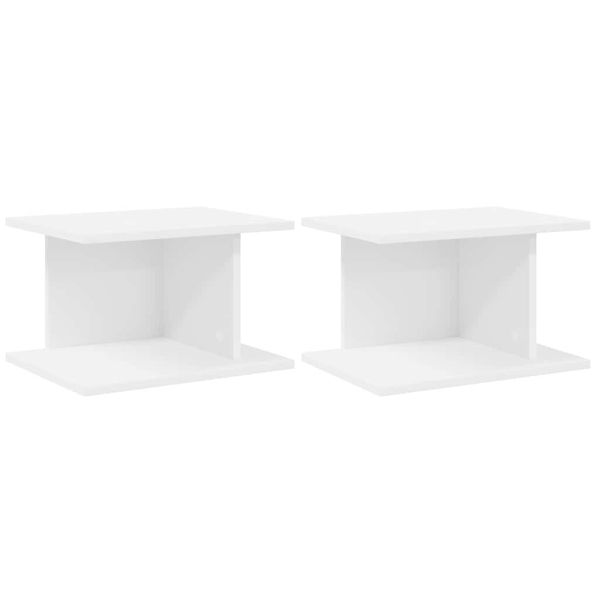 Нощно шкафче 2 pcs Бяло 40 x 30 x 25 см Инженерно дърво
