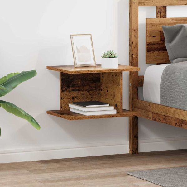 Нощно шкафче 2 pcs Старо дърво 40 x 30 x 25 см Инженерно дърво