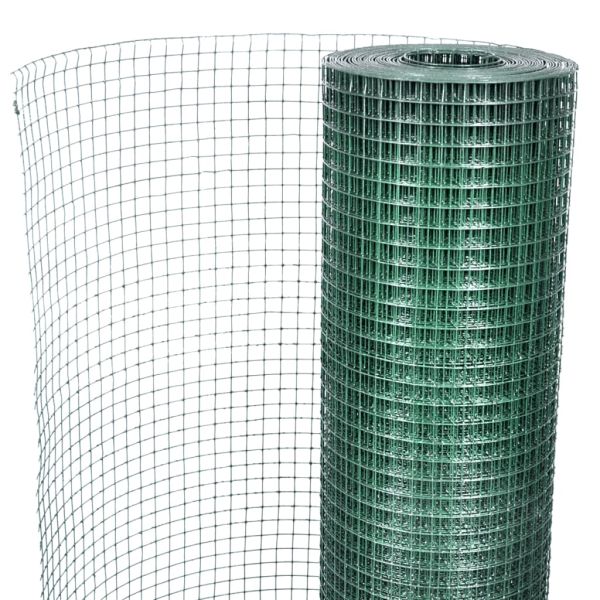 Кокошкарска мрежа, поцинкована стомана, 1x25 м, зелена