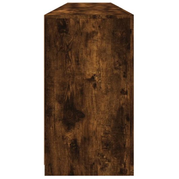 Сайдборд с LED светлини, oпушен дъб, 181,5x37x67 см