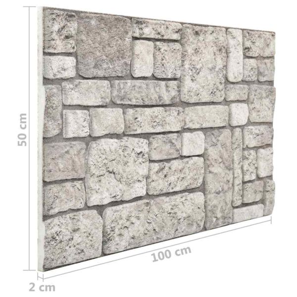 Стенни панели 10 pcs Сиво 100 x 50 cm EPS пяна