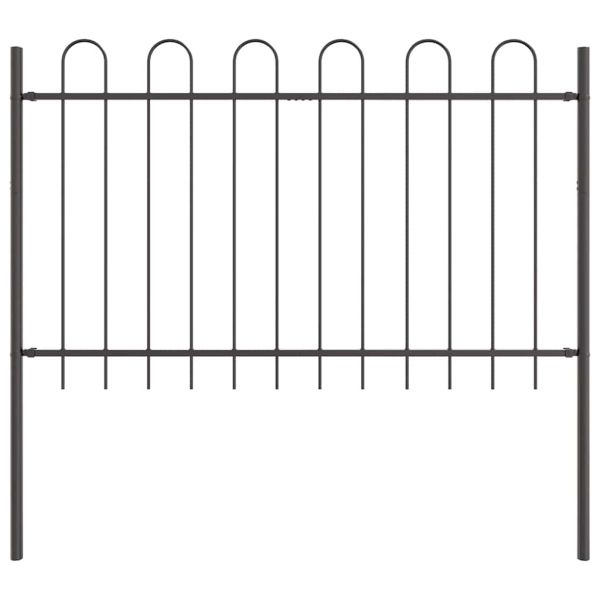 Градска ограда 8 pcs Сив 13,6 x 1,2 м Прахово боядисана стомана