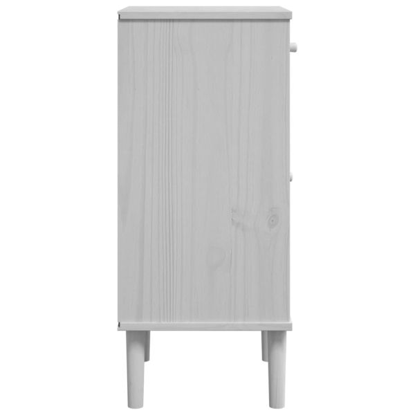 Нощно шкафче SENJA ратанова визия бяло 40x35x80 см бор масив