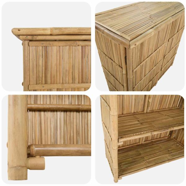 Външна бар маса Естествен 115 x 55 x 105 см Бамбук