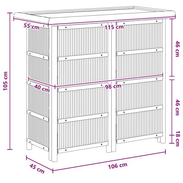 Външна бар маса Естествен 115 x 55 x 105 см Бамбук