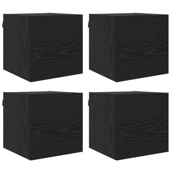 Стенен ТВ кабинет 4 pcs Черен дъб 30,5 x 30 x 30 см