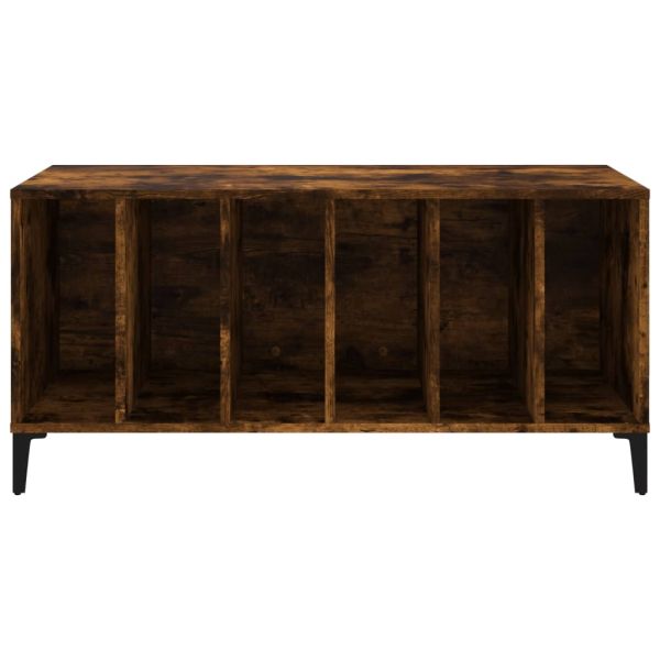 Шкаф за винилови плочи опушен дъб 100x38x48 см инженерно дърво