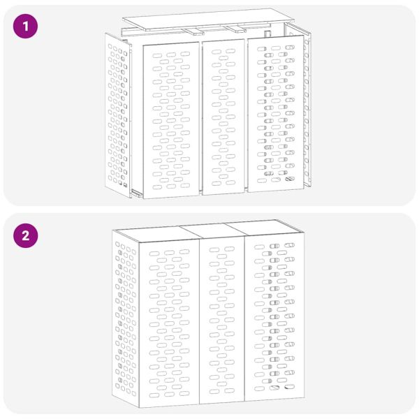 Покритие за климатик Маслиненозелен 110 x 50 x 105 см Стомана