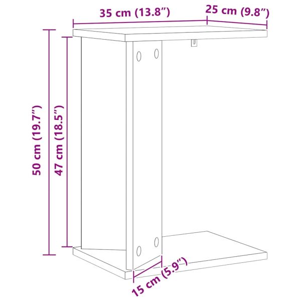 Крайна масичка Бяло 35 x 25 x 50 см Инженерно дърво