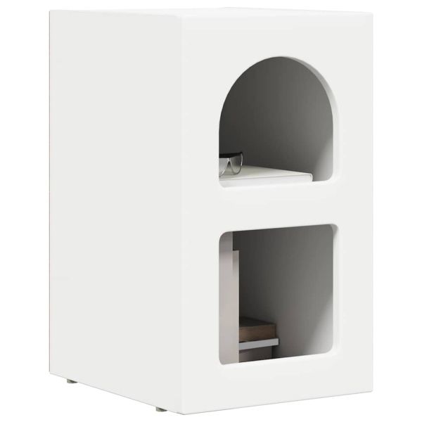 Нощно шкафче Бяло 29.5 x 35 x 50 см Инженерно дърво