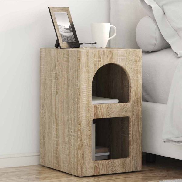 Нощно шкафче Сонома дъб 29,5 x 33,5 x 50 см Инженерно дърво