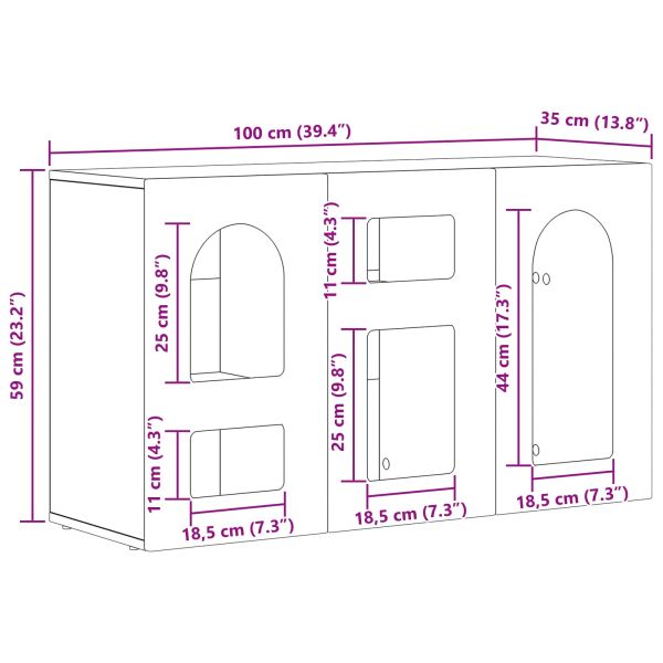 Служебен шкаф Старо дърво 100 x 35 x 59 см Инженерно дърво