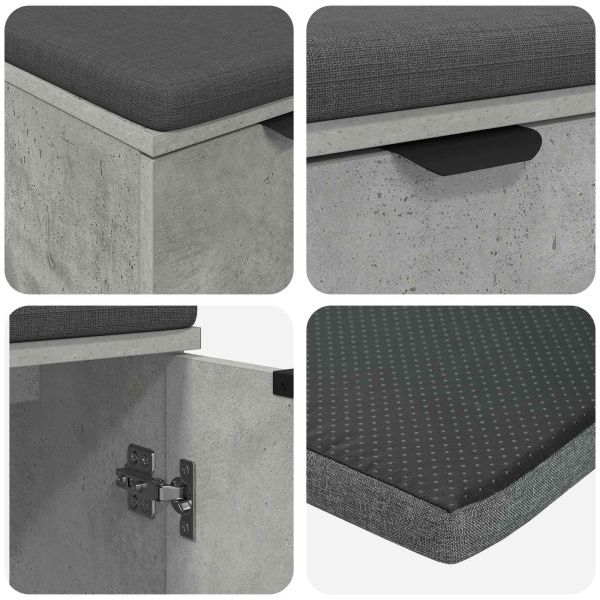 Пейка за коридор с възглавница Бетонно Сиво 60 x 38 x 46 см
