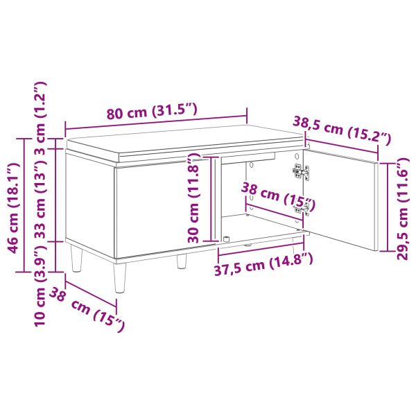 Пейка за коридор с възглавница Черен Дъб 80 x 38 x 46 см