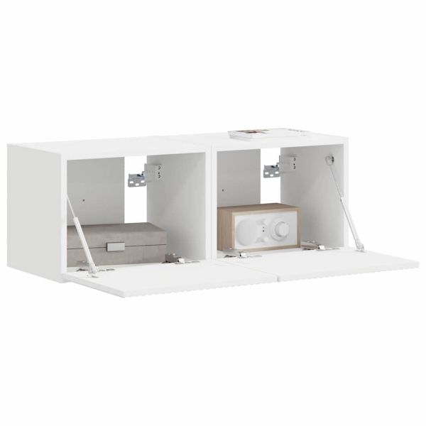TV стенен шкаф 2 pcs Бяло 39 x 31 x 29,5 см Инженерно дърво