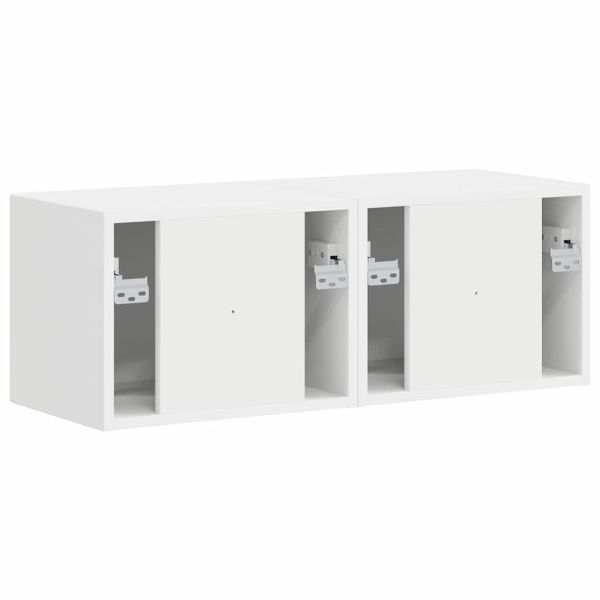 TV стенен шкаф 2 pcs Бяло 39 x 31 x 29,5 см Инженерно дърво