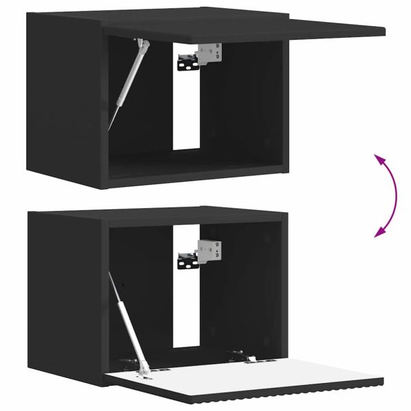 TV стенен шкаф Черно 39 x 31 x 29,5 см Инженерно дърво