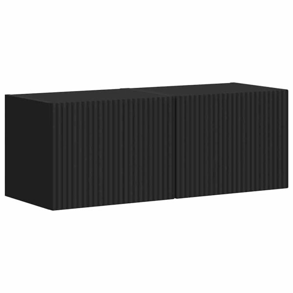TV стенен шкаф 2 pcs Черно 39 x 31 x 29,5 см Инженерно дърво