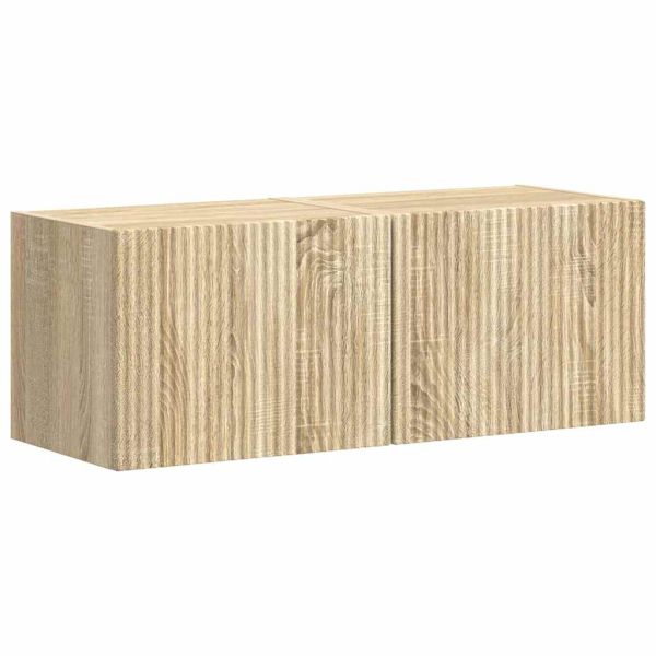 TV стенен шкаф 2 pcs Сонома 39 x 31 x 29,5 см Инженерно дърво