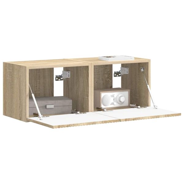 TV стенен шкаф 2 pcs Сонома 39 x 31 x 29,5 см Инженерно дърво