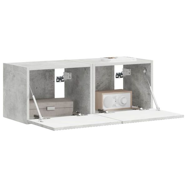 TV стенен шкаф 2 pcs Бетон 39 x 31 x 29,5 см Инженерно дърво