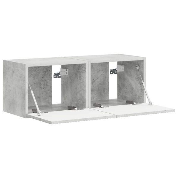 TV стенен шкаф 2 pcs Бетон 39 x 31 x 29,5 см Инженерно дърво
