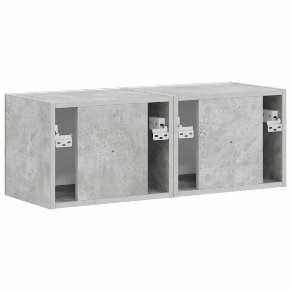 TV стенен шкаф 2 pcs Бетон 39 x 31 x 29,5 см Инженерно дърво